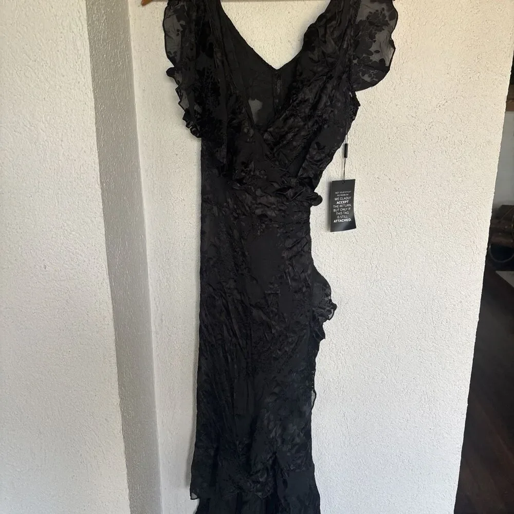 NWT White House Black Market Sleeveless Burnout Wrap Midi Dress Size 14 - Picture 3 of 11